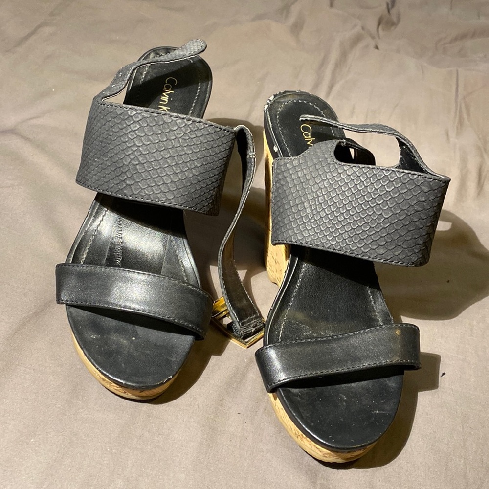 Calvin Klein Cork Wedge Size 6.5